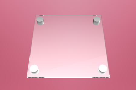 Tabliczka dystansowa plexi (PMMA) 20×20 cm, na 4 złączkach dystansowych
