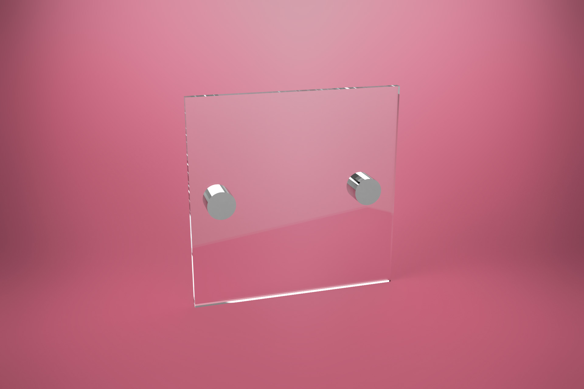 Tabliczka dystansowa szklana 15×15 cm, na 2 złączkach dystansowych