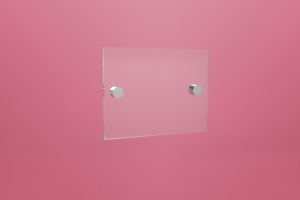 Tabliczka dystansowa szklana 21×16 cm, na 2 złączkach dystansowych