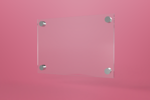 Tabliczka dystansowa plexi (PMMA) 30×21 cm, na 4 złączkach dystansowych