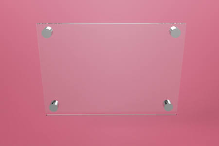 Tabliczka dystansowa plexi (PMMA) 30×21 cm, na 4 złączkach dystansowych